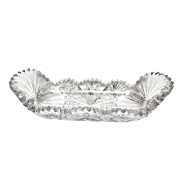 Antique RARE American Brilliant Cut Crystal Glass Celery 12” x 4.25” Dish. - Picture 1 of 11